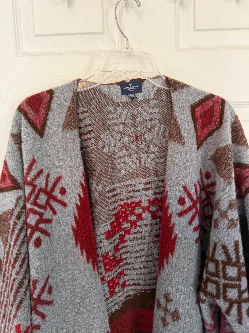 American Eagle Outfitters Aztec Pattern Short Sleeve Poncho One Size Fits All - Picture 2 of 6